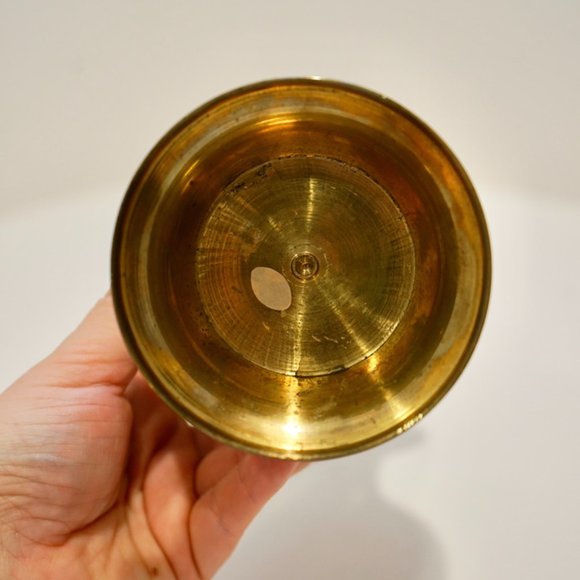 Vintage Decorative Brass Flower Vase | Boho Home Decor - Picture 8 of 10